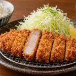 양배추와 밥을 곁들인 돈카쓰 정식